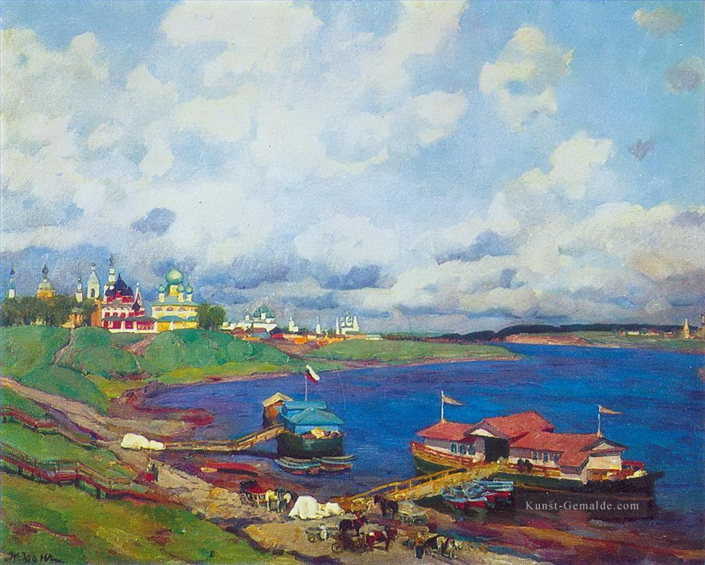 Morgen in uglich 1913 Konstantin Yuon Strandlandschaft Ölgemälde